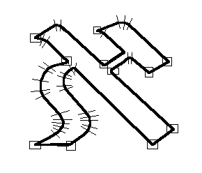 Abb. 6: Hebräisches Aleph in Outline-Darstellung