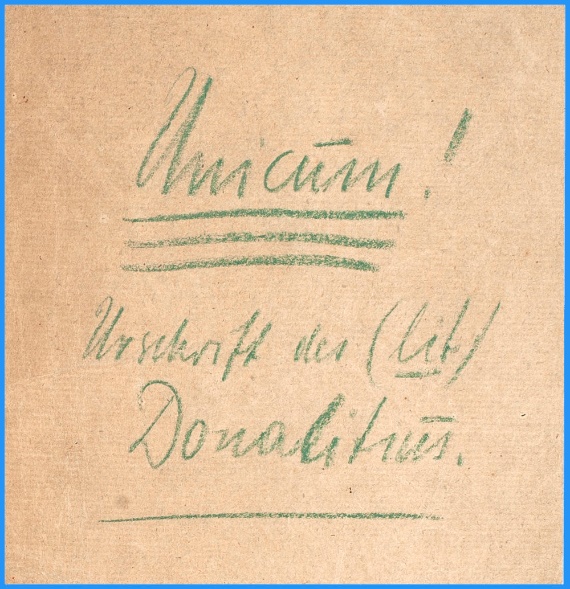 Unicum! Urschrift des (lit.) Donalitius
