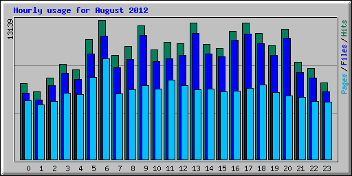 Hourly usage for August 2012