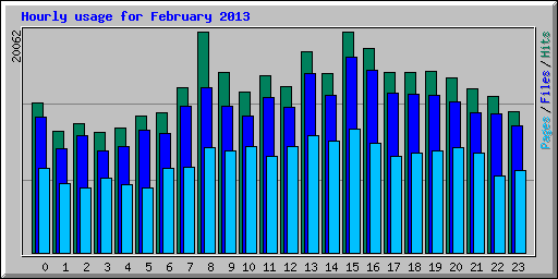 Hourly usage for February 2013