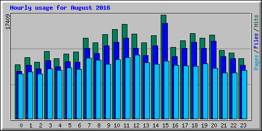 Hourly usage for August 2016
